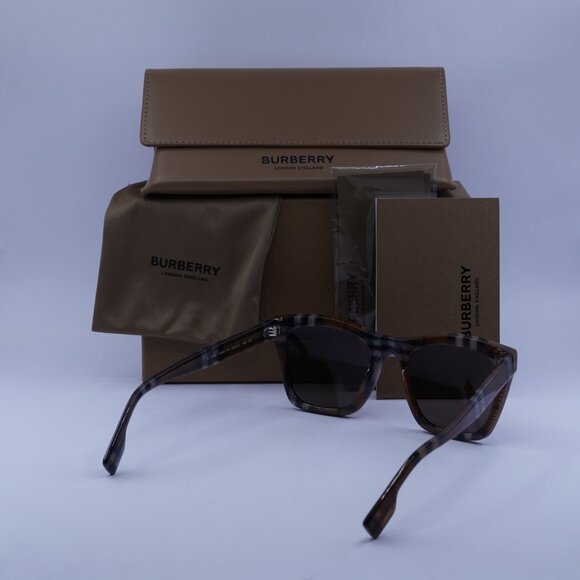 Burberry BE4348 396673 Square Sunglasses Brown Check Frame, Brown Lenses - Picture 10 of 10